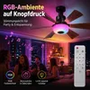 Wentylator sufitowy LED 52 cm z oświetleniem E27 RGB, Podgląd zdjęcia produktu 4