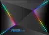 A black TV box with colorful LED lights and the text 'R69 PLUS' on it. Podgląd zdjęcia produktu