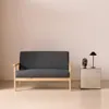 sweeek -  2-Sitzer Sitzbank mit Stoffbezug und Holzbeinen - Produktbild-Vorschau 2