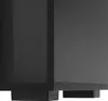 Close-up view of the bottom section of a tall, dark, rectangular furniture piece, possibly a bookshelf, showing its base and the start of its vertical structure. Náhled obrázku produktu