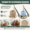 Tragbarer Garnhalter aus Holz mit Lederarmband, 360° Produktbild-Vorschau 6