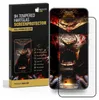 A product box for a screen protector with a graphic of a fierce lion's head on the phone screen. Produktbild-Vorschau