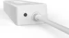 A close-up view of the end of a white smart power strip with a cable plugged into it. Produktbild-Vorschau