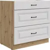Küchen Unterschrank 80 cm Stilo Weiß + Eiche Artisan Produktbild-Vorschau 1