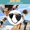 Collage showing dogs wearing noise-canceling headphones in various scenarios like hunting, on an airboat, near a plane, and during races. Produktbild-Vorschau