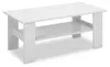 Mesa de centro Relaxdays con estante inferior, color blanco Vista previa de la imagen del producto 7