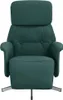 A dark green fabric recliner chair with a footrest is shown from the front. Náhľad obrázku produktu