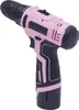 A pink and black cordless drill is shown against a white background. Voir les images du produit