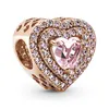 Pandora étincelant cœur à plusieurs niveaux Charm 789218C01 Voir les images du produit 1
