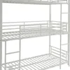 Dreifach-Etagenbett 3 x 90 x 190 cm - Metall - Weiß - Produktbild-Vorschau 3