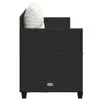 A side view of a black rattan sun lounger with a white cushion. Produktbild-Vorschau