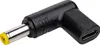 A close-up studio shot of a black USB-C to DC barrel jack adapter. Anteprima dell’immagine prodotto