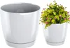 Blumentopf mit Untersetzer rund weiß 15,5x14,2cm Coubi Produktbild-Vorschau 3