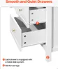 Close-up view of drawers and legs of a white cabinet, highlighting features. Voir les images du produit