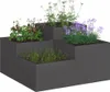 vidaXL Vaso da giardino nero 80 x 80 x 48 cm in acciaio Anteprima dell’immagine prodotto 3