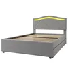 Minimalistisches Polsterbett mit LED-Licht, 2 Schubladen & Produktbild-Vorschau 23