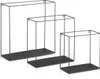 Three black metal wireframe shelves of varying sizes are arranged diagonally on a white background. Anteprima dell’immagine prodotto