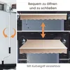 A collage showing a retractable awning mechanism and the awning itself in extended and retracted positions. Anteprima dell’immagine prodotto