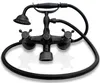 A black retro-style bathtub faucet with a handheld showerhead. Anteprima dell’immagine prodotto