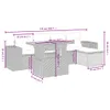 6-tlg. Garten-Sofagarnitur mit Kissen Schwarz Poly Rattan Produktbild-Vorschau 3