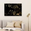 MuchoWow® - Leinwandbilder - Blumen - Schwarz - Gold - Produktbild-Vorschau 6