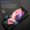 A close-up of a folded smartphone screen with colorful abstract graphics, with text and icons overlayed. Produktbild-Vorschau