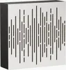 A white acoustic panel with a black textured side, featuring a pattern of vertical black slits. Podgląd zdjęcia produktu