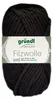 A ball of black yarn with a label. Produktbild-Vorschau