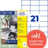 Avery 3652-10, Biały, Prostokąt, Na stałe, A4, Papier, Podgląd zdjęcia produktu 1