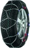 A close-up studio shot of a car tire with snow chains installed. Produktbild-Vorschau