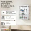K-Möbel Vetrina sospesa in bianco (80x60x25 cm) con 2 Anteprima dell’immagine prodotto 2