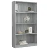vidaXL Bücherregal 4 Fächer Grau Sonoma 80x24x142 cm Produktbild-Vorschau 3