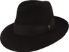 Borsalino feiner Haarfilzhut breite Bogartform in schwarz