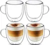 4 x 150 ml dvoustěnné šálky na kávu s uchem, šálky na latte Náhled obrázku produktu 1