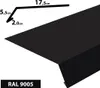 A black metal profile with dimensions indicated by lines and text. Produktbild-Vorschau