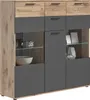 Highboard - Nox Eiche Nachbildung - Basaltgrau - B 140 cm - Produktbild-Vorschau 1