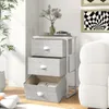 Komoda COSTWAY z 3 szufladami i blatem, komoda z tkaniny, Podgląd zdjęcia produktu 2