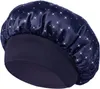 INF Bonnet de nuit en satin avec strass Bleu marine Voir les images du produit 1