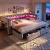 Merax Tagesbett Schlafsofa mit Ausziehbett, Polsterbett mit Produktbild-Vorschau 5