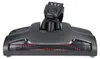 A close-up, front-facing view of a black vacuum cleaner floor nozzle with a visible brush roll. Produktbild-Vorschau