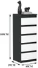 VBChome Kommode mit 5 Schubladen 40 x 39 x 105 cm Schwarz Produktbild-Vorschau 3
