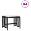 vidaXL Gartenhocker mit Kissen 4 Stk. Schwarz 41x41x36 cm Produktbild-Vorschau 1