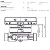 Technical drawing with specifications and dimensions of a flow meter. Náhled obrázku produktu