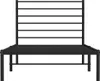 A black metal bed frame with a slatted headboard, shown from the front. Podgląd zdjęcia produktu