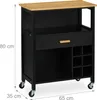 Relaxdays Kitchen Island Cart, Prostokątny, Płyty pilśniowe Podgląd zdjęcia produktu 4