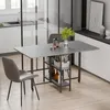 Mondeer Table de cuisine pliante avec 2 étagères et Voir les images du produit 4
