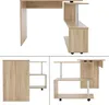 A collage of three images showing a wooden desk from different angles. Produktbild-Vorschau