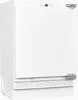 A white under-counter refrigerator with a digital display and control panel at the top, and a vent at the bottom. Produktbild-Vorschau