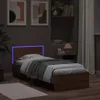 vidaXL Bettgestell mit Kopfteil und LED-Leuchten Braun Produktbild-Vorschau 5