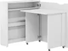 A white folding desk with storage shelves, shown in an open configuration. Produktbild-Vorschau
